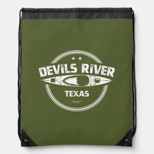 Devils River Texas Kayaking Drawstring Bag