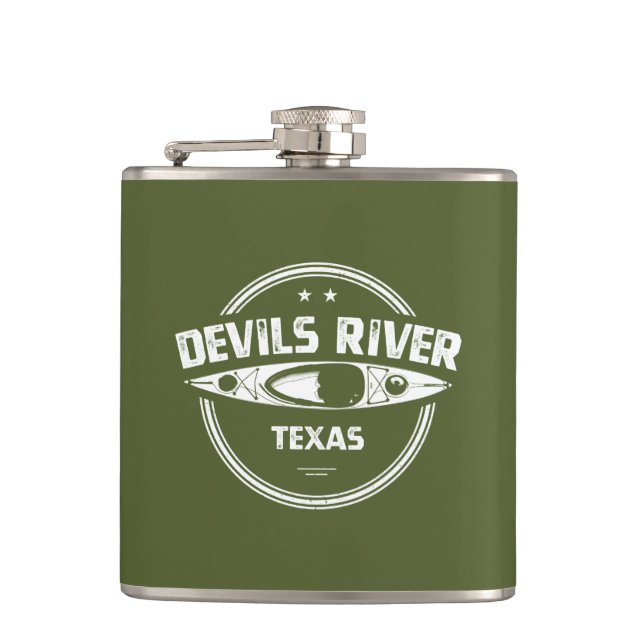Devils River Texas Kayaking Flask (Front)