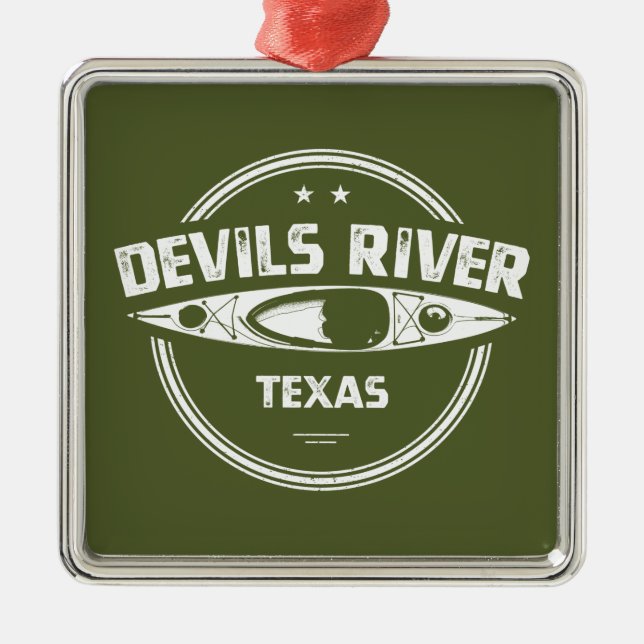 Devils River Texas Kayaking Metal Ornament (Front)