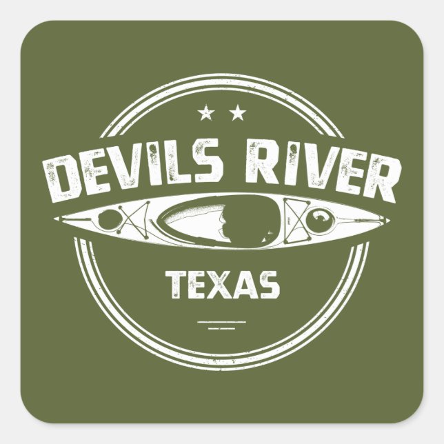 Devils River Texas Kayaking Square Sticker (Front)