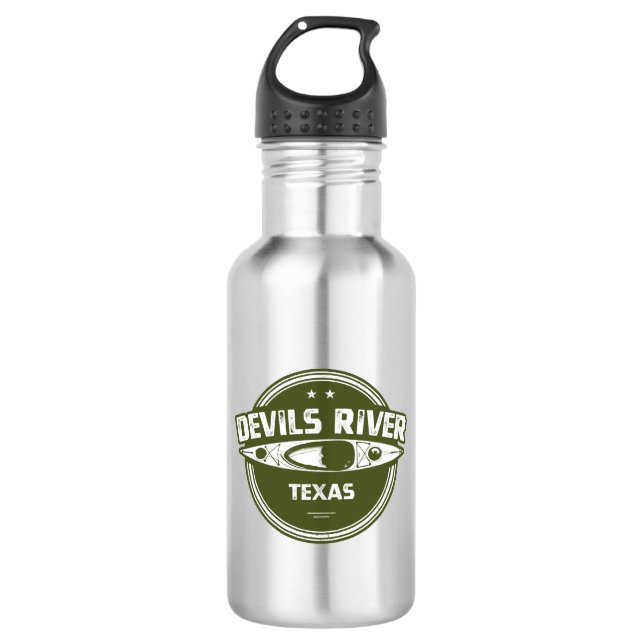 Devils River Texas Kayaking Stainless Steel Water Bottle (Front)