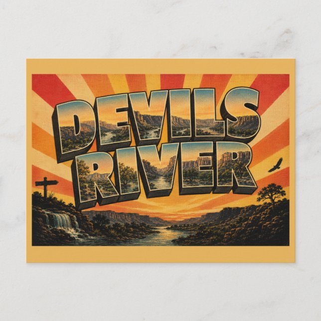 Devils River TX Canyons Desert River Art Postcard (Front)