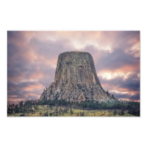 Devils Tower Amazing Clouds Photo Print