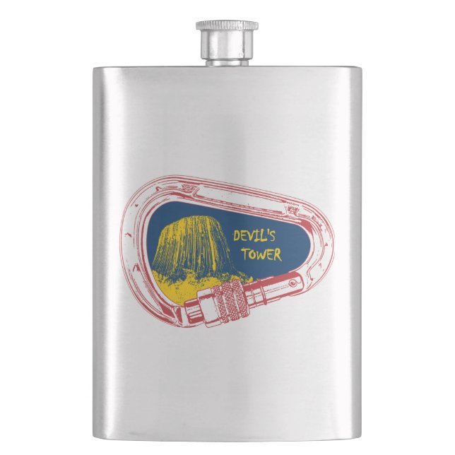Devil's Tower Climbing Carabiner Flask (Front)