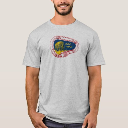 Devils Tower Climbing Carabiner T_Shirt