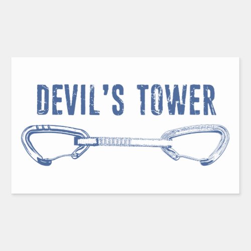 Devils Tower Climbing Quickdraw Rectangular Sticker