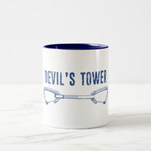 Devil's Tower Climbing Quickdraw Two-Tone Coffee Mug