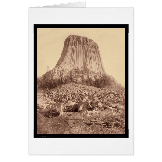 Devil's Tower from West Side WY 1890 Cards (Front)