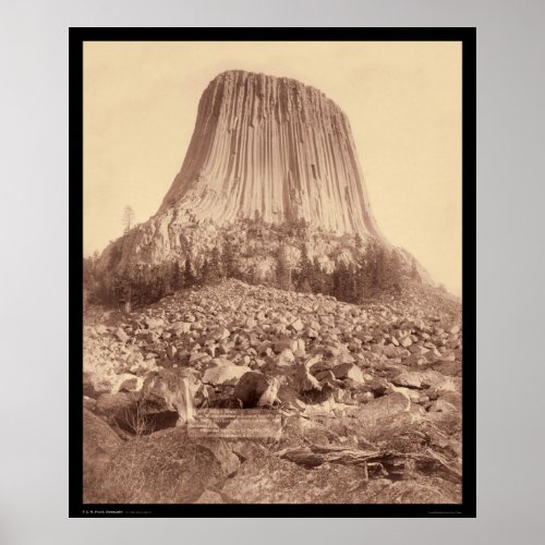 Devils Tower from West Side WY 1890 Poster