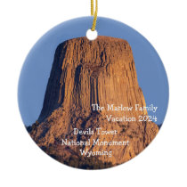 Devils Tower Monument Family Vacation Ornament