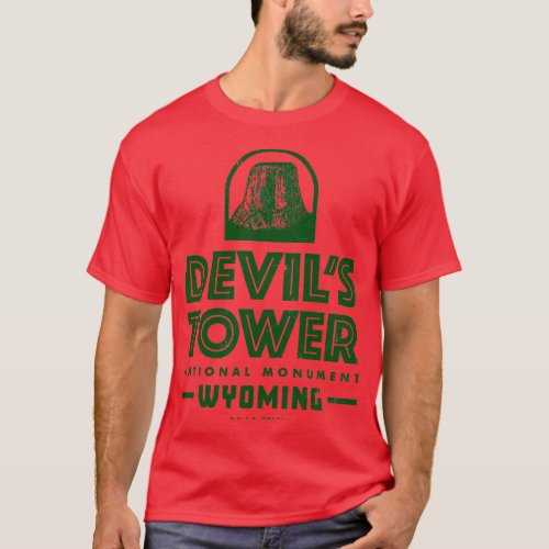 Devils Tower National Monument Green T_Shirt