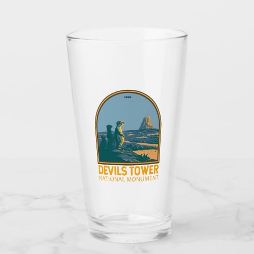 Devils Tower National Monument Prairie Dog Vintage Glass