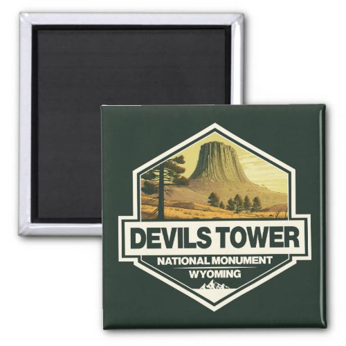 Devils Tower National Monument Travel Art Vintage Magnet