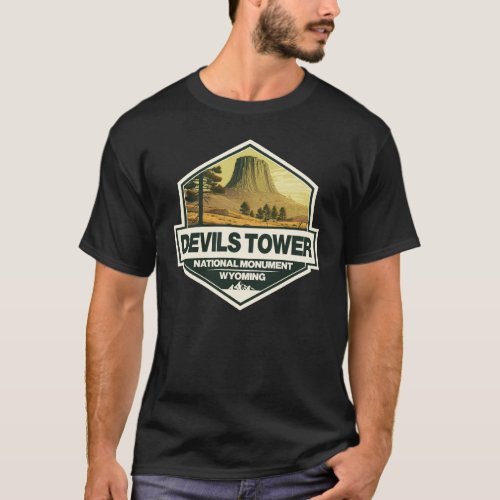 Devils Tower National Monument Travel Art Vintage T_Shirt