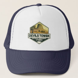 Devils Tower National Monument Travel Art Vintage Trucker Hat