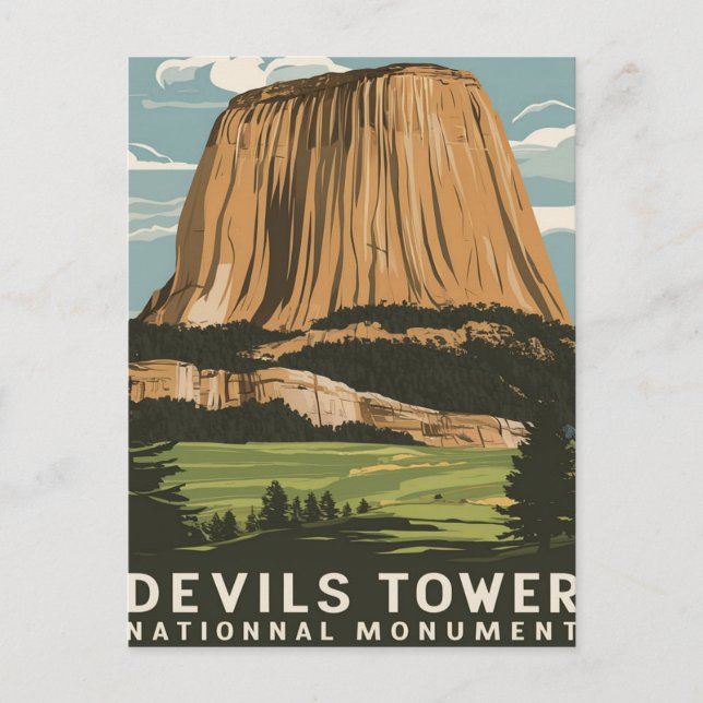 Devils Tower National Monument Travel Postcard (Front)