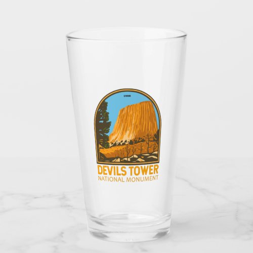 Devils Tower National Monument Wyoming Emblem Glass