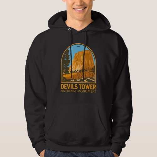 Devils Tower National Monument Wyoming Emblem Hoodie