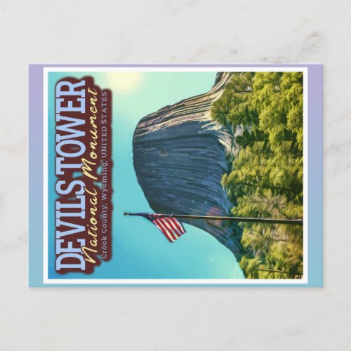 DEVILS TOWER NATIONAL MONUMENT _ WYOMING USA POSTCARD