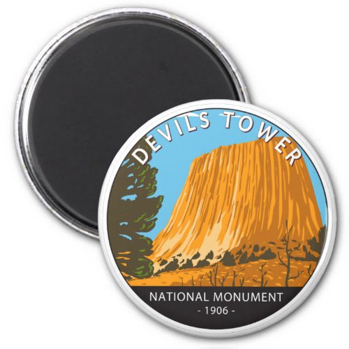 Devils Tower National Monument Wyoming Vintage Magnet