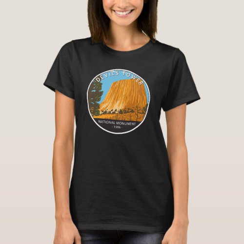 Devils Tower National Monument Wyoming Vintage T_S T_Shirt