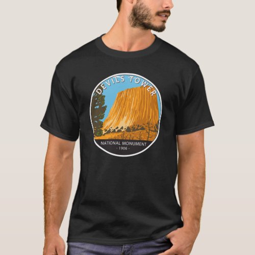 Devils Tower National Monument Wyoming Vintage T_Shirt