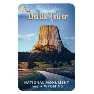 Devils Tower National Monument Wyoming Watercolor Magnet