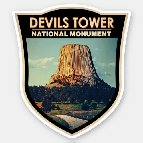 Devils Tower National Monument Wyoming Watercolor Sticker