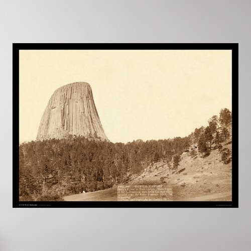 Devils Tower or Bear Lodge WY 1888 Poster