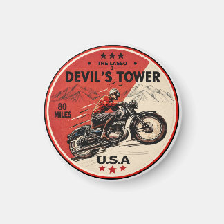 Devil's Tower Road - the lasso Motorcycle road tri Magnet