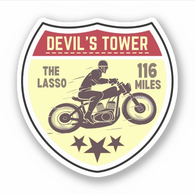 Devil's Tower Road - the lasso Motorcycle road tri Sticker (Front)