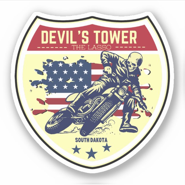 Devil's Tower Road - the lasso Motorcycle road tri Sticker (Front)