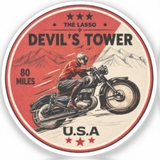 Devil's Tower Road - the lasso Motorcycle road tri Sticker