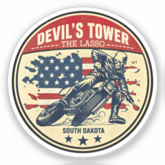 Devil's Tower Road - the lasso Motorcycle road tri Sticker