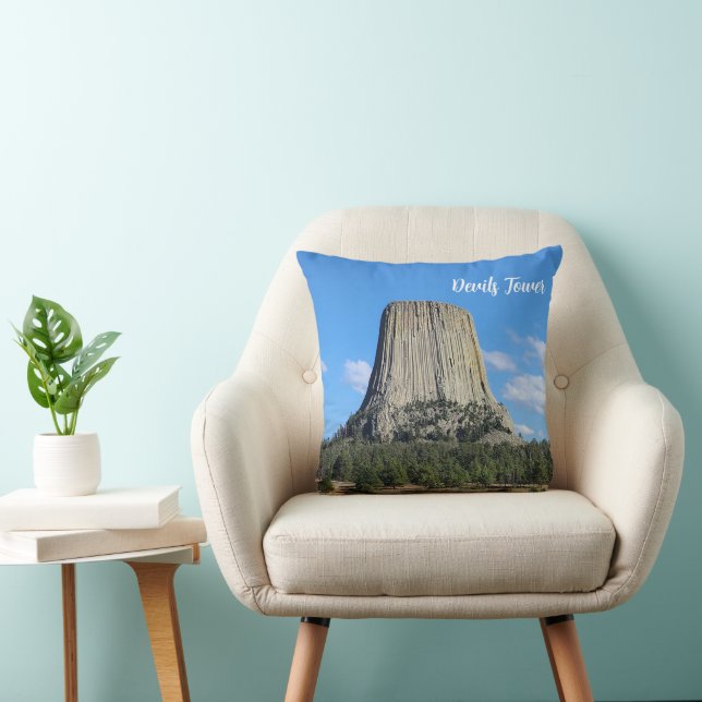 Devils Tower Throw Pillow (Chair)