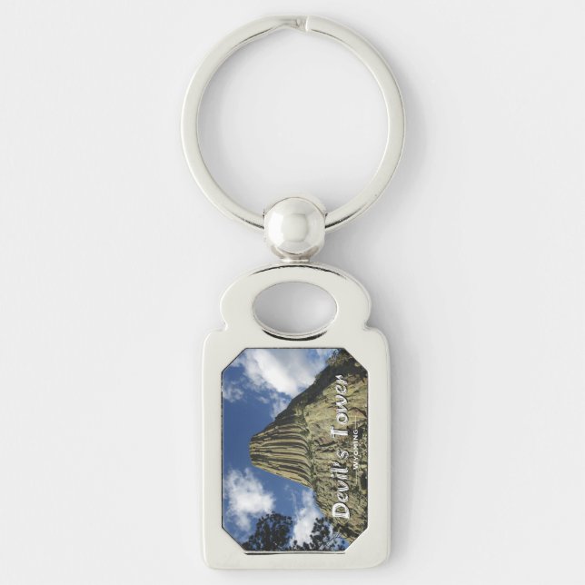 Devil's Tower - With Text Keychain (Front)