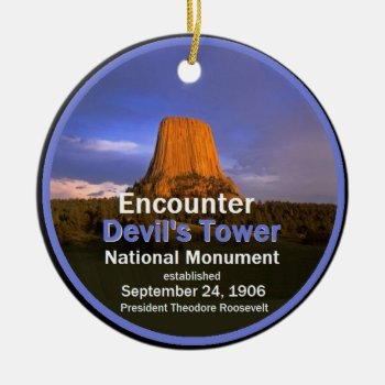 Devil's Tower Wyoming Ceramic Ornament by samappleby at Zazzle