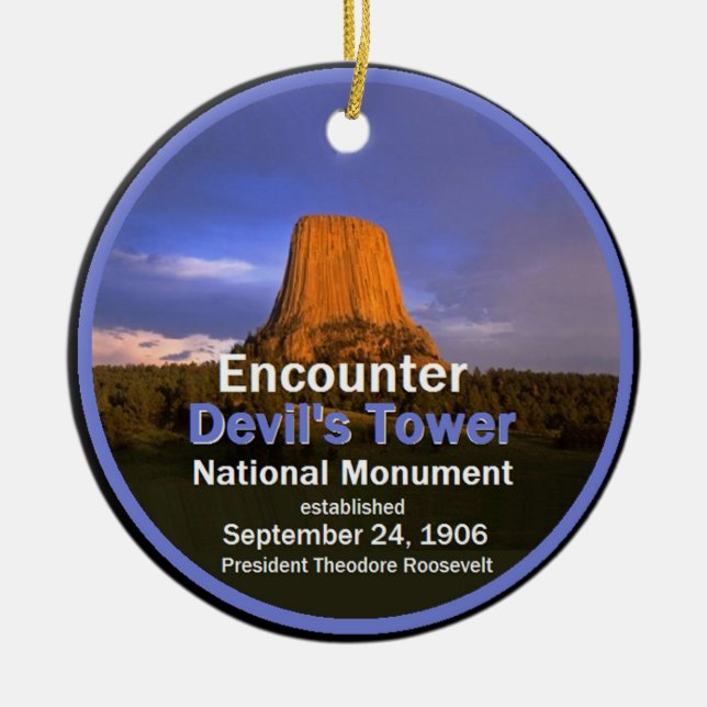 Devil's Tower WYOMING Ceramic Ornament (Front)