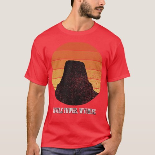 Devils Tower Wyoming faded T_Shirt