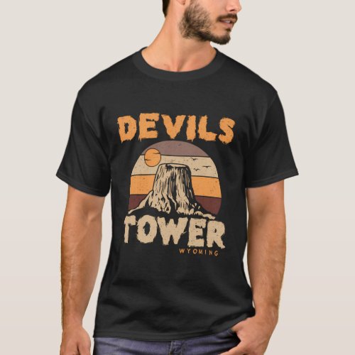 DevilS Tower Wyoming Hiking Camping Mountains T_Shirt