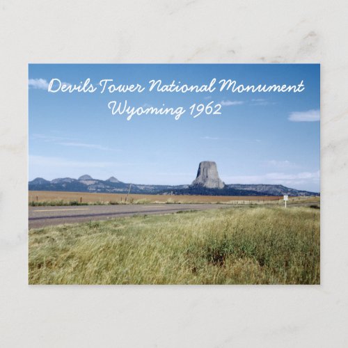 Devils Tower Wyoming Landscape Retro 1962 Postcard