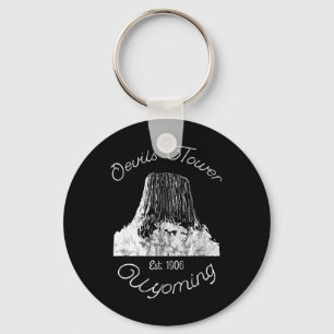 Devils Tower Wyoming National Monument Retro Vinta Keychain