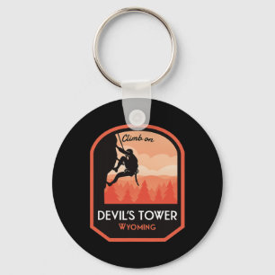 Devils Tower Wyoming Rock Climbing Keychain