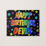 [ Thumbnail: "Devin" First Name, Fun "Happy Birthday" Jigsaw Puzzle ]