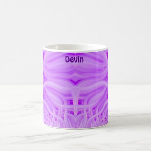 DEVIN  GLOSSY 3D Wispy Purple  Morphing Mug