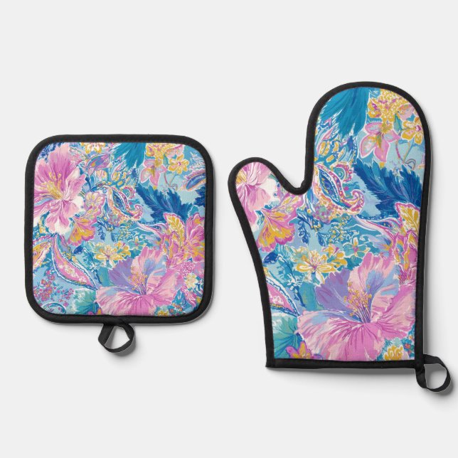 Devina Lily - Anenome Collette Oven Mitt & Pot Hol Holder Set (Front)