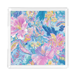 Devina Lily - Anenome Collette Square Coaster Acrylic Tray