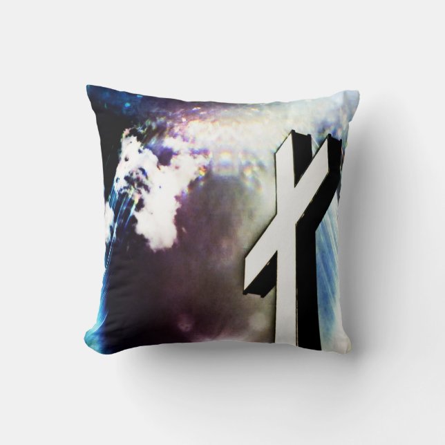 Devine Cross  Throw Pillow (Front)