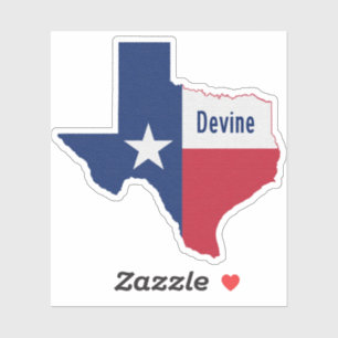 Devine Texas Flag Sticker