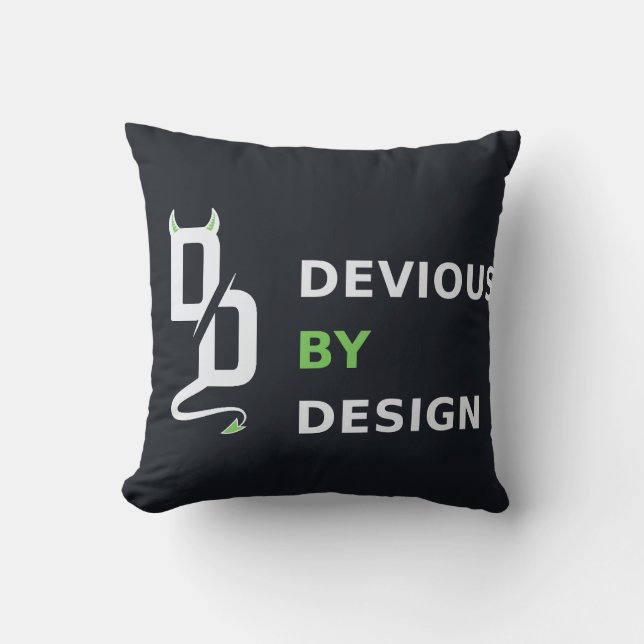 Devious by Design Throw Pillow (Front)